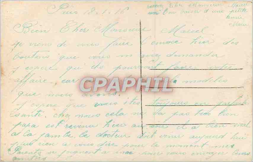 CPA Femme — Verso