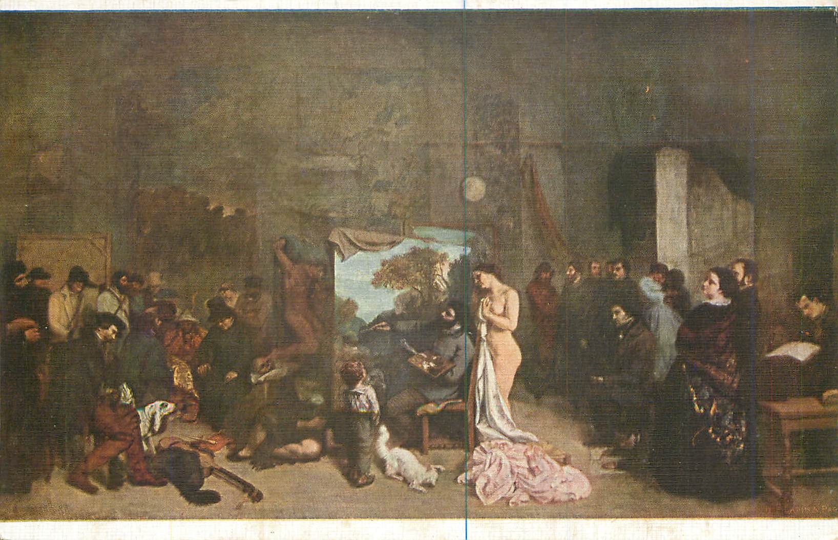 CPA Gustave Courbet Dans l'etalier du peintre 