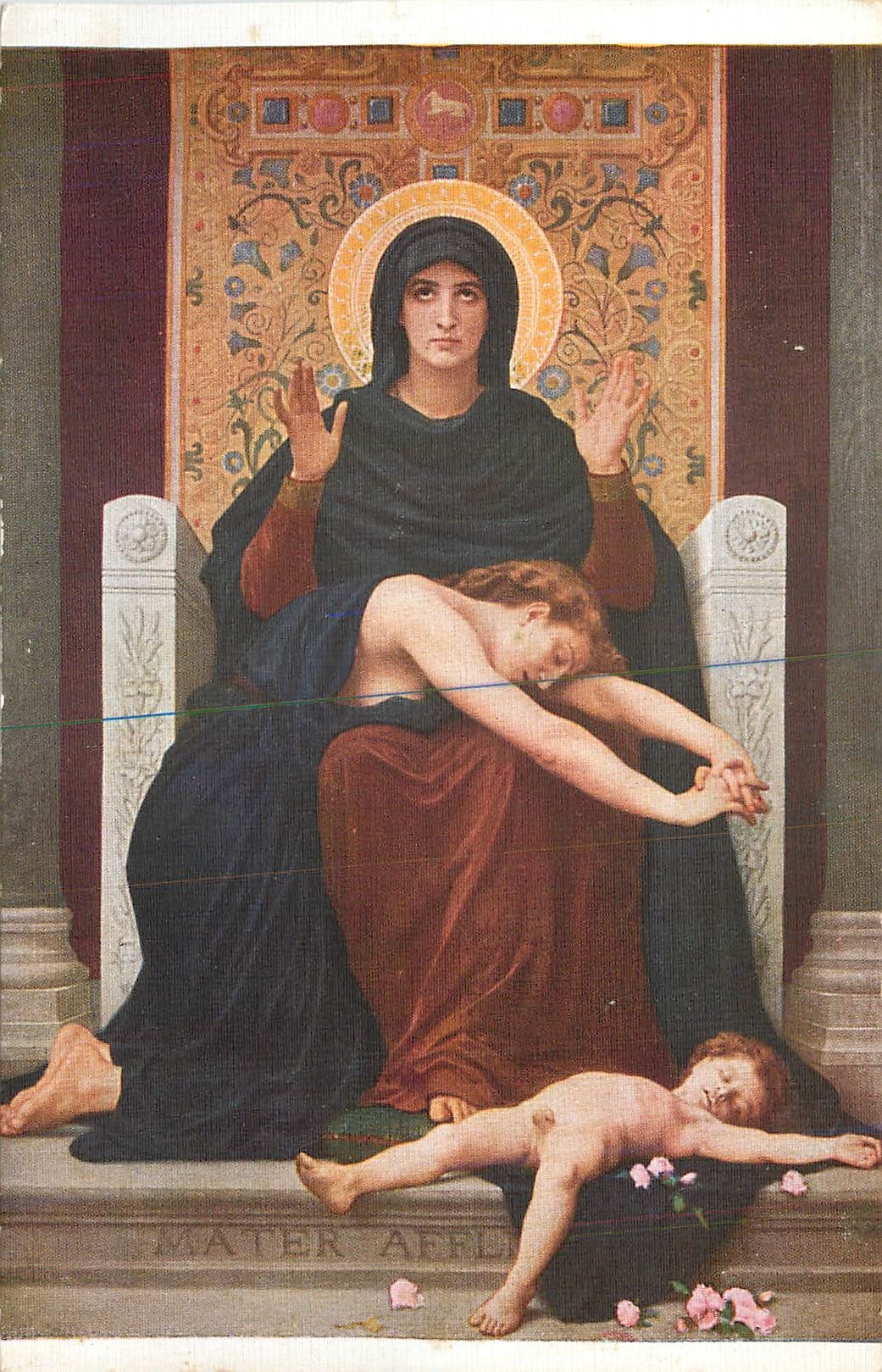 CPA Bouguereau Vierge consolatrice 
