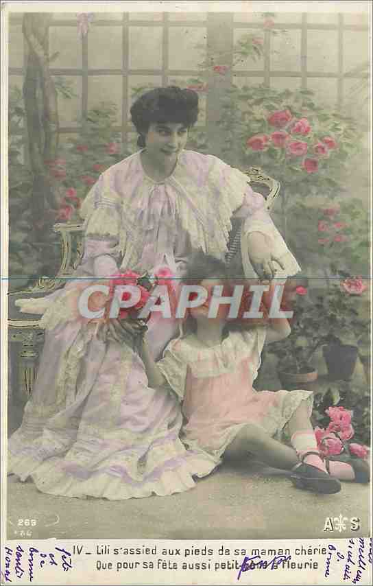 Femme et enfant dans un jardin — série IV — éditeur A&S, n° 265