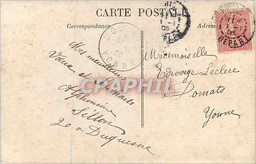 CPA Bonne Annee Femme — Rückseite