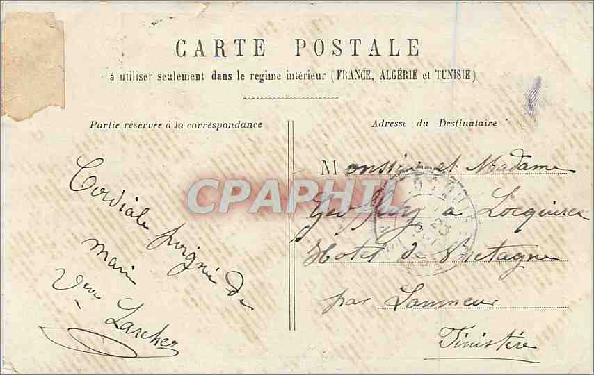 CPA Nous restious assis sans parier Femme — Verso