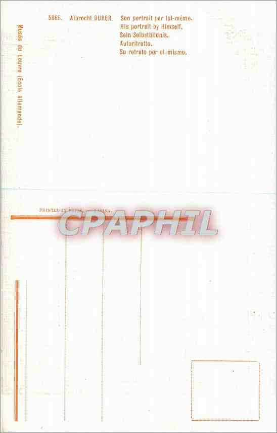 CPA Albrecht Durer Son portrait par ful meme  — Back