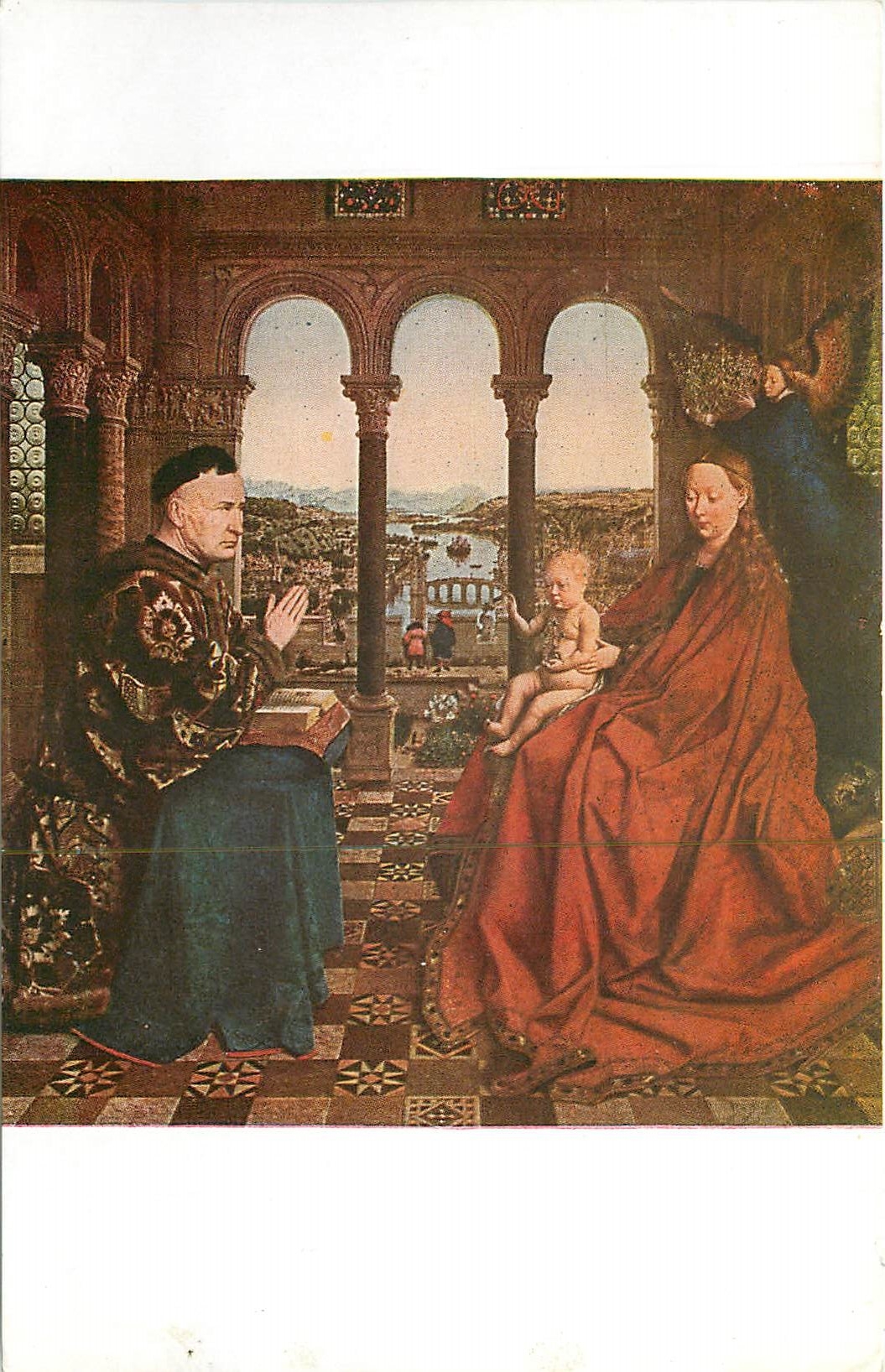 CPA Jan Van Eyck La Vierge au donateuf 