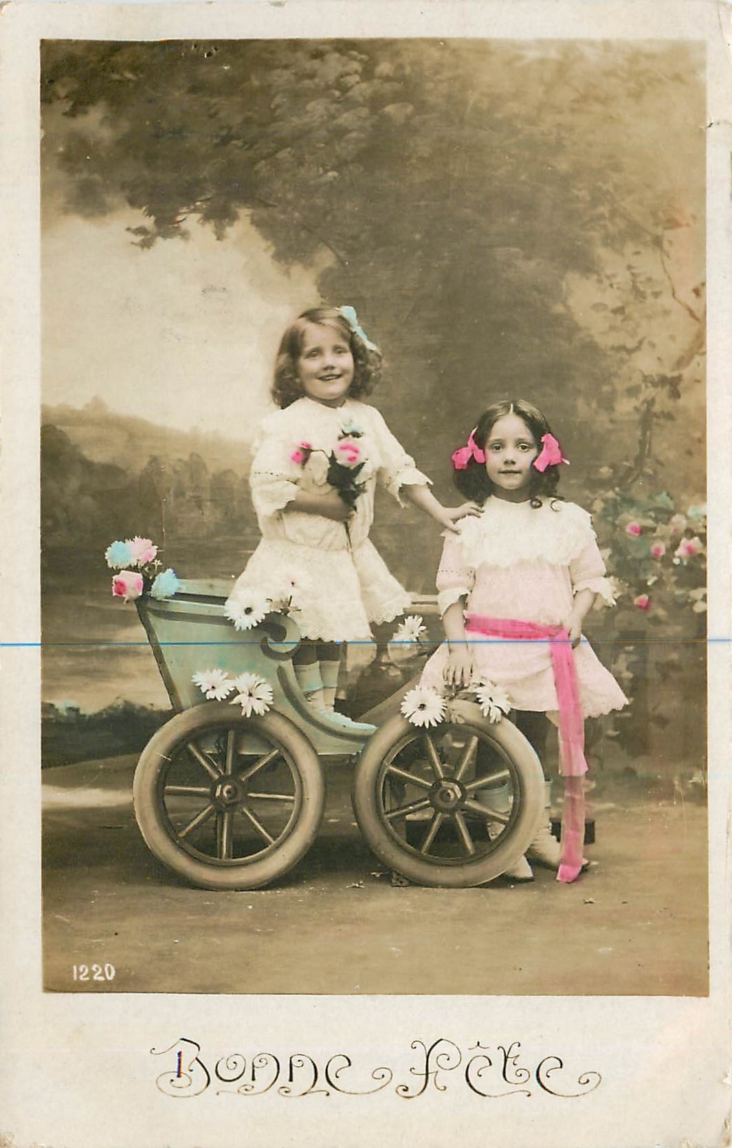 CPA Bonne Fete Enfants Automobile