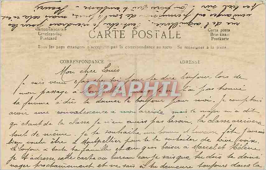 CPA Bonne Fete Enfants Automobile — Verso