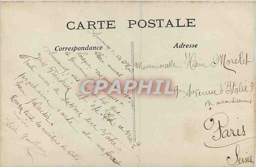 CPA Gage d'Affection Femme — Verso