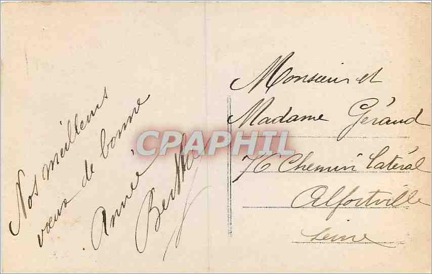 CPA Bonne Annee Homme — Verso