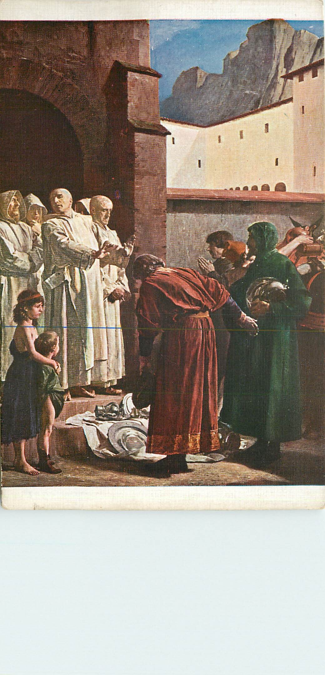 CPA JP Laurens Saint Bruno refusant les presents du Comte Roger 