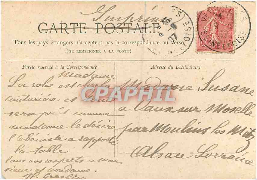 CPA Paris — Verso