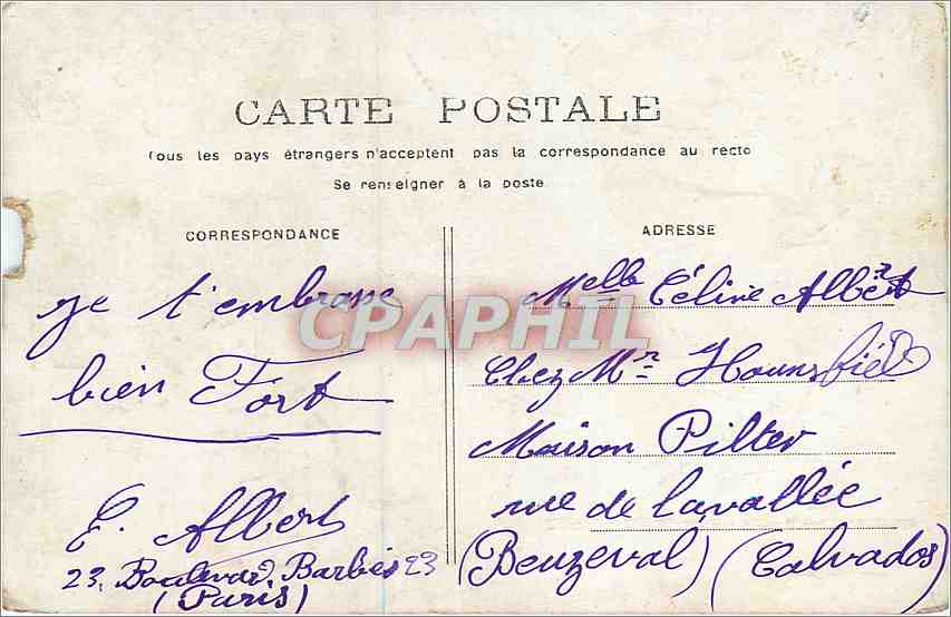 CPA Paris Eglise Saint Germain l'Auxerrois  — Rückseite