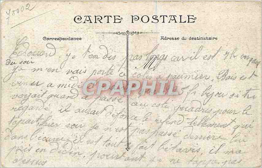 CPA Paris La Bourse  — Rückseite