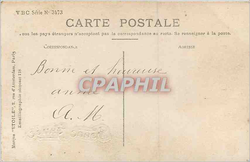 CPA Bonne Annee Femme — Verso