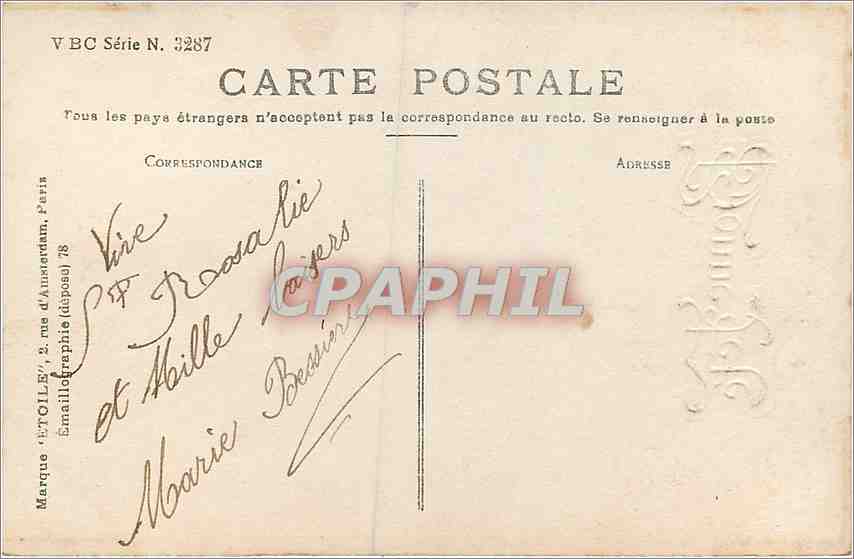 CPA Bonne Fete Femme — Verso