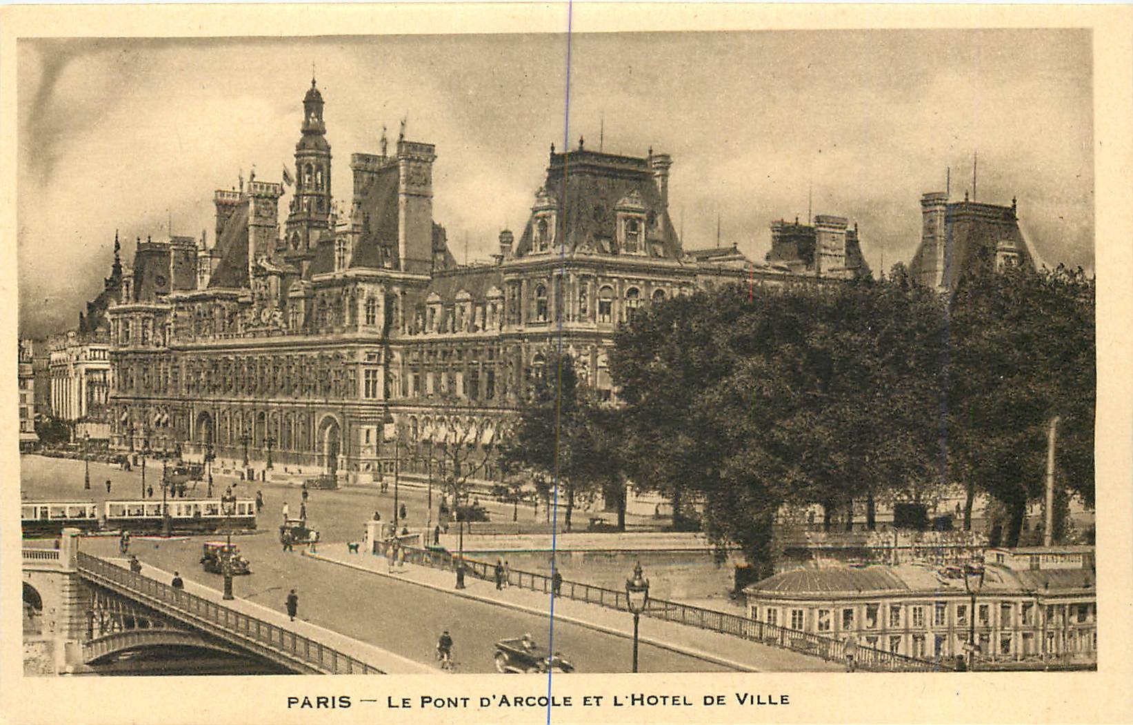CPA Paris Le Pont d'Arcole et l'Hotel de Ville 