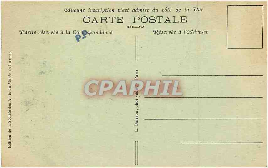 CPA Paris Hotel des Invalides Cour d'Honneur  — Rückseite