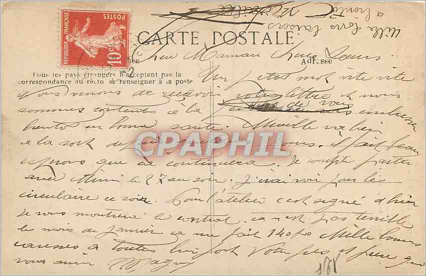CPA Paris Hotel des Invalides  — Rückseite