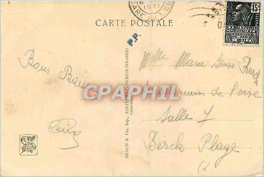 CPA Paris Exposition Coloniale Internationale Palais de la Section Metropolitaine  — Rückseite