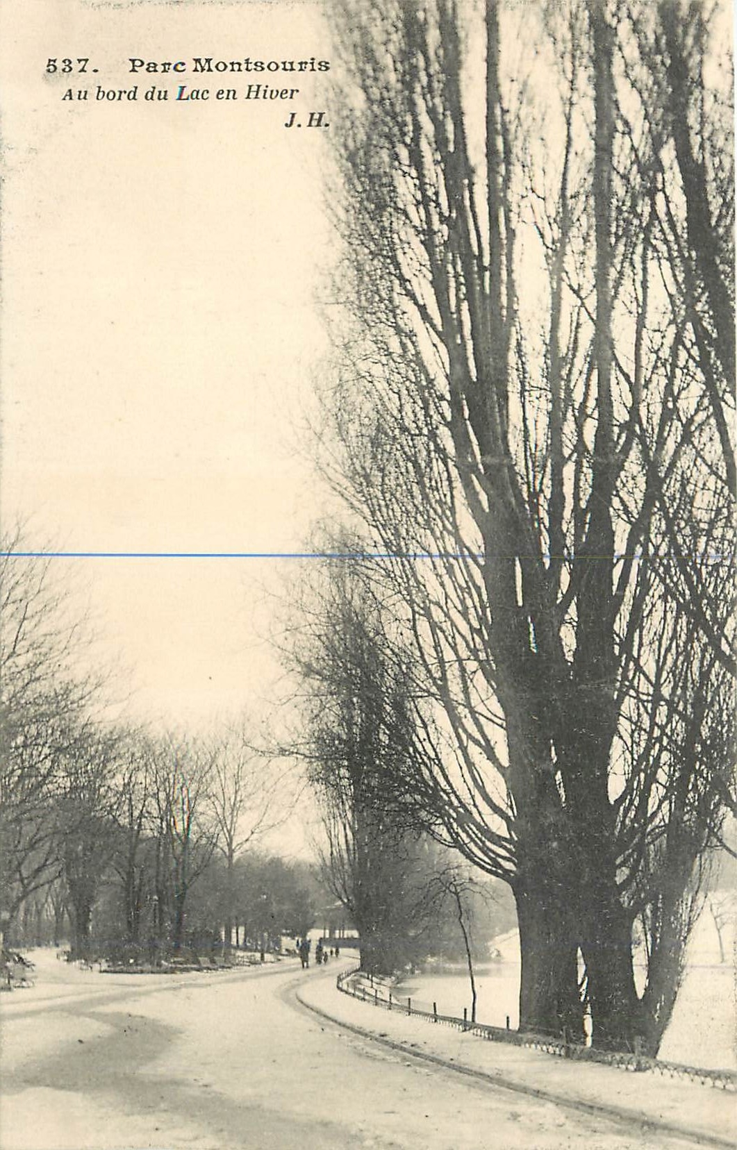 CPA Parc Montsouris Au bord du Lac en Hiver 