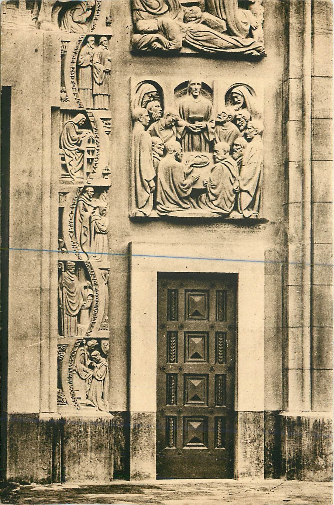 Paris — Église des Étudiants (Sacré-Cœur) — La Cène et les docteurs de l'Université de Paris — Sculpture de G. Saupique