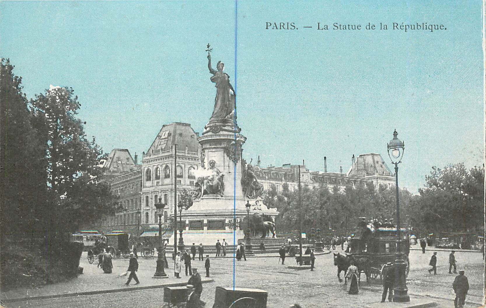 CPA Paris La Statue de la Republique 