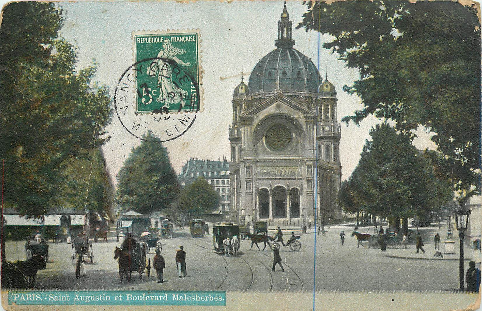 CPA Paris Saint Augustin et Boulevard Malesherbes 