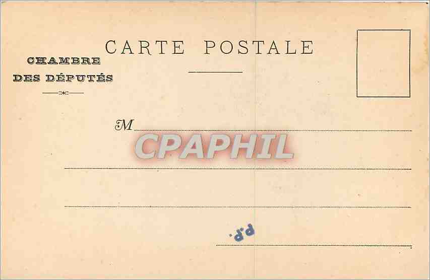 CPA Paris Salle des Seances de la Chambre des Deputes  — Rückseite
