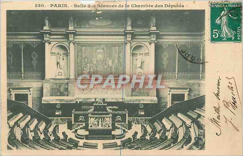 Paris - Ansicht der Sitzungshalle des Abgeordnetenhauses — unbekannter Verlag, Nr. 320