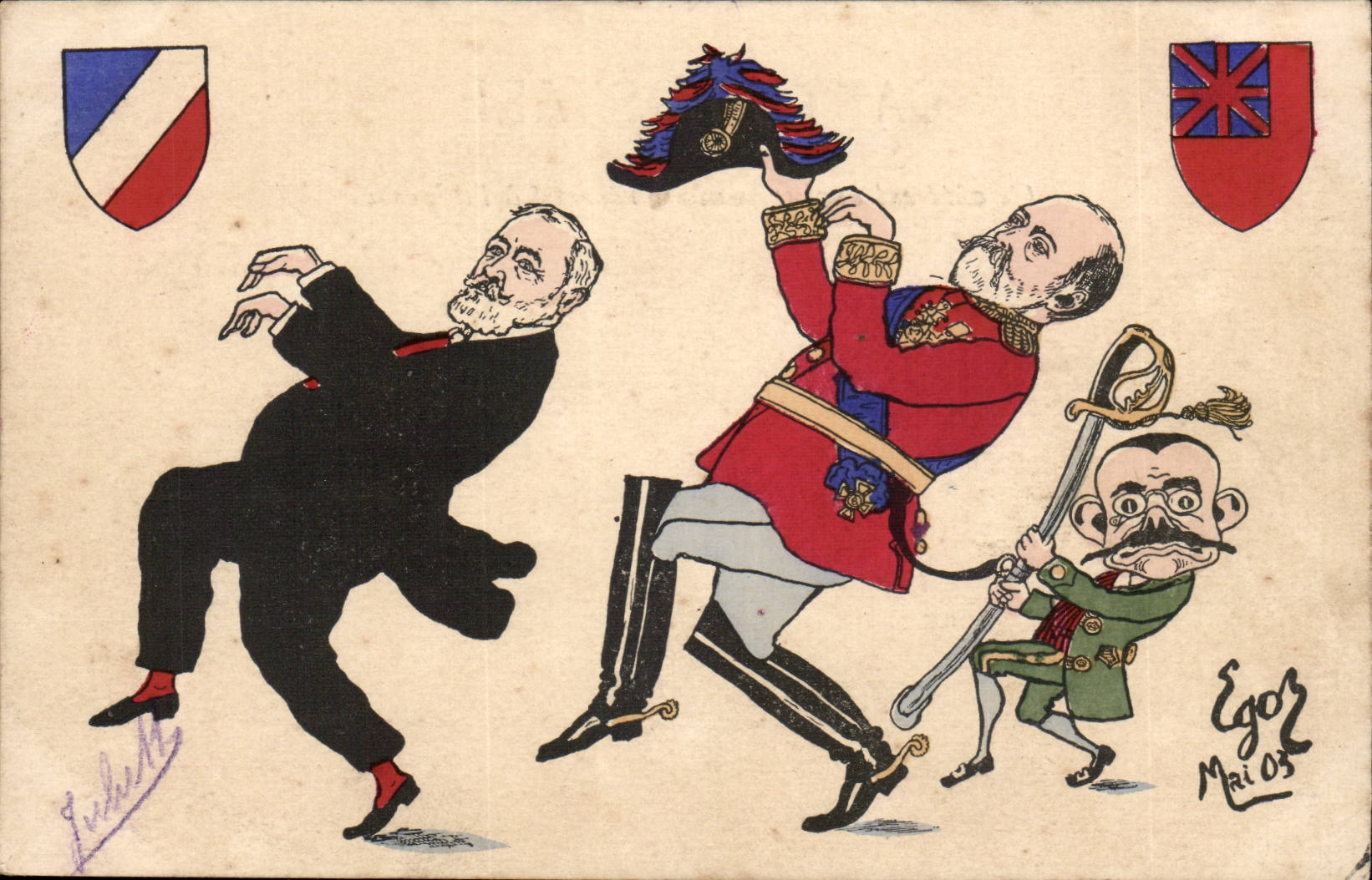 Caricature politique — France et Royaume-Uni — Éditeur Egor, n° 03