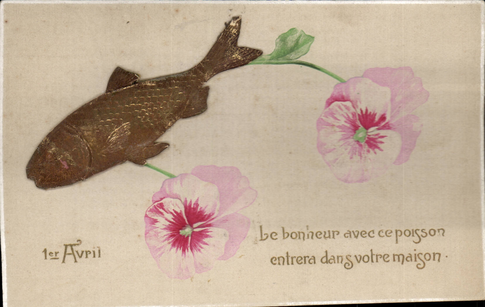 Poisson et fleurs — 1er Avril — éditeur non visible