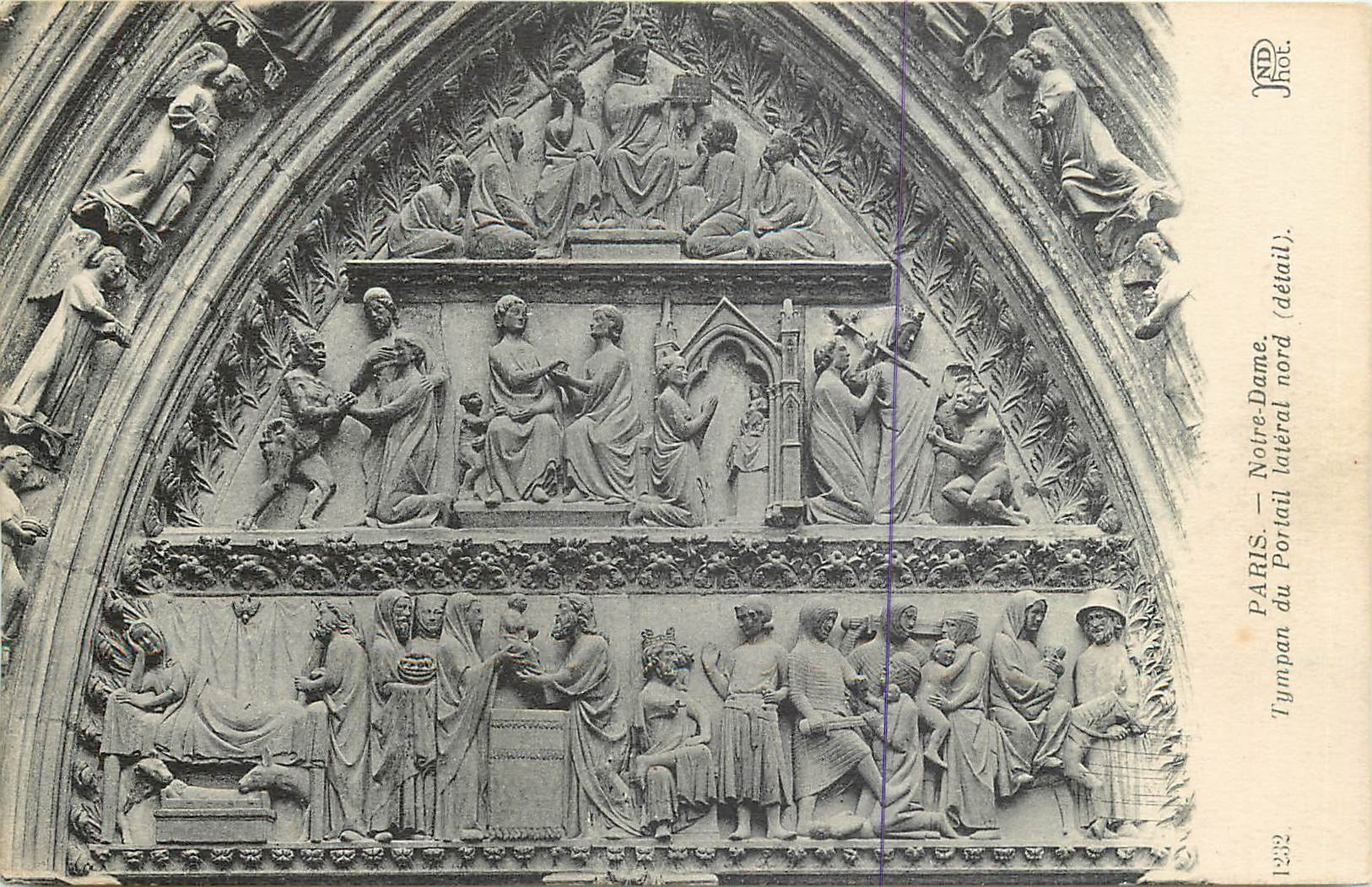 CPA Paris Notre Dame Tympan du Portail lateral nord 