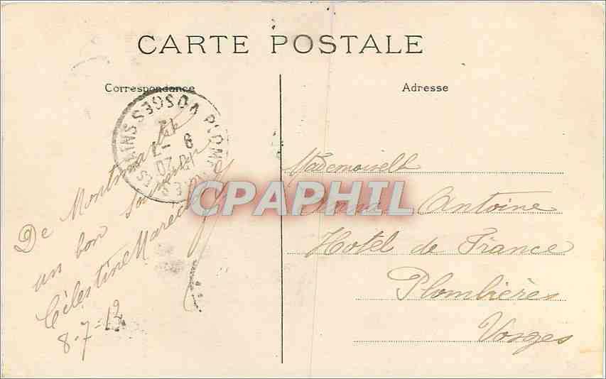 CPA Souvenir du Sacre Coeur de Montmartre Cloche Drapeau — Rückseite