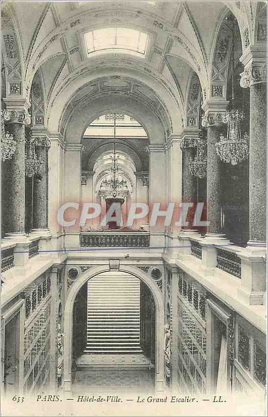 CPA Paris Hotel de Ville Le Grand Escalier 