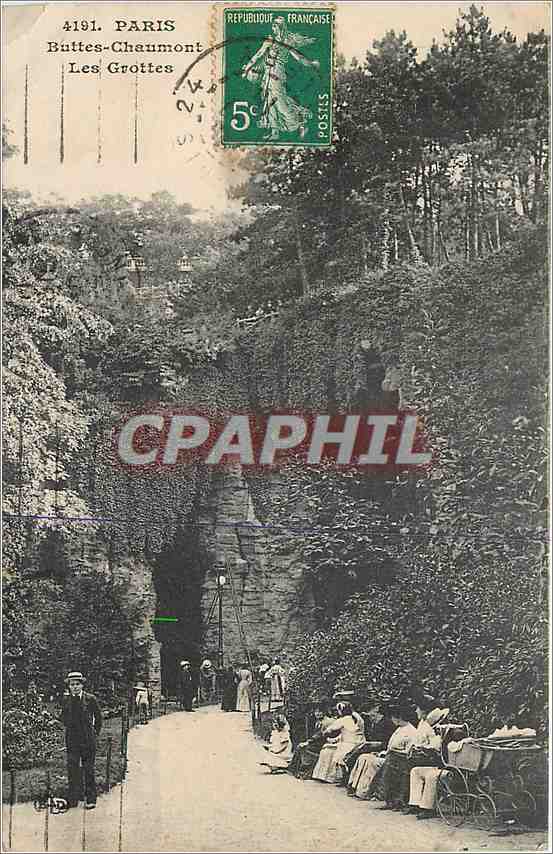 CPA Paris Buttes Chaumont Les Grottes 