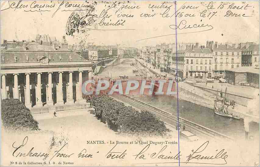 CPA Nantes La Bourse et le Quai Duguay Trouin 