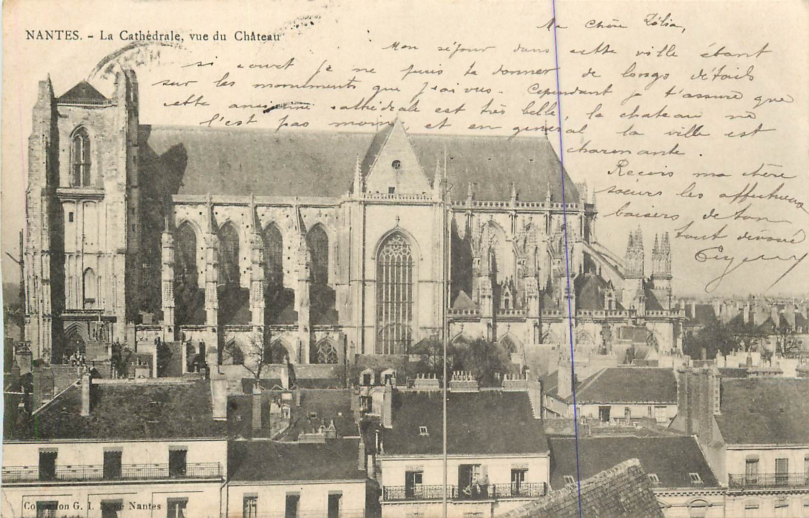CPA Nantes La Cathedrale vue du Chateau 