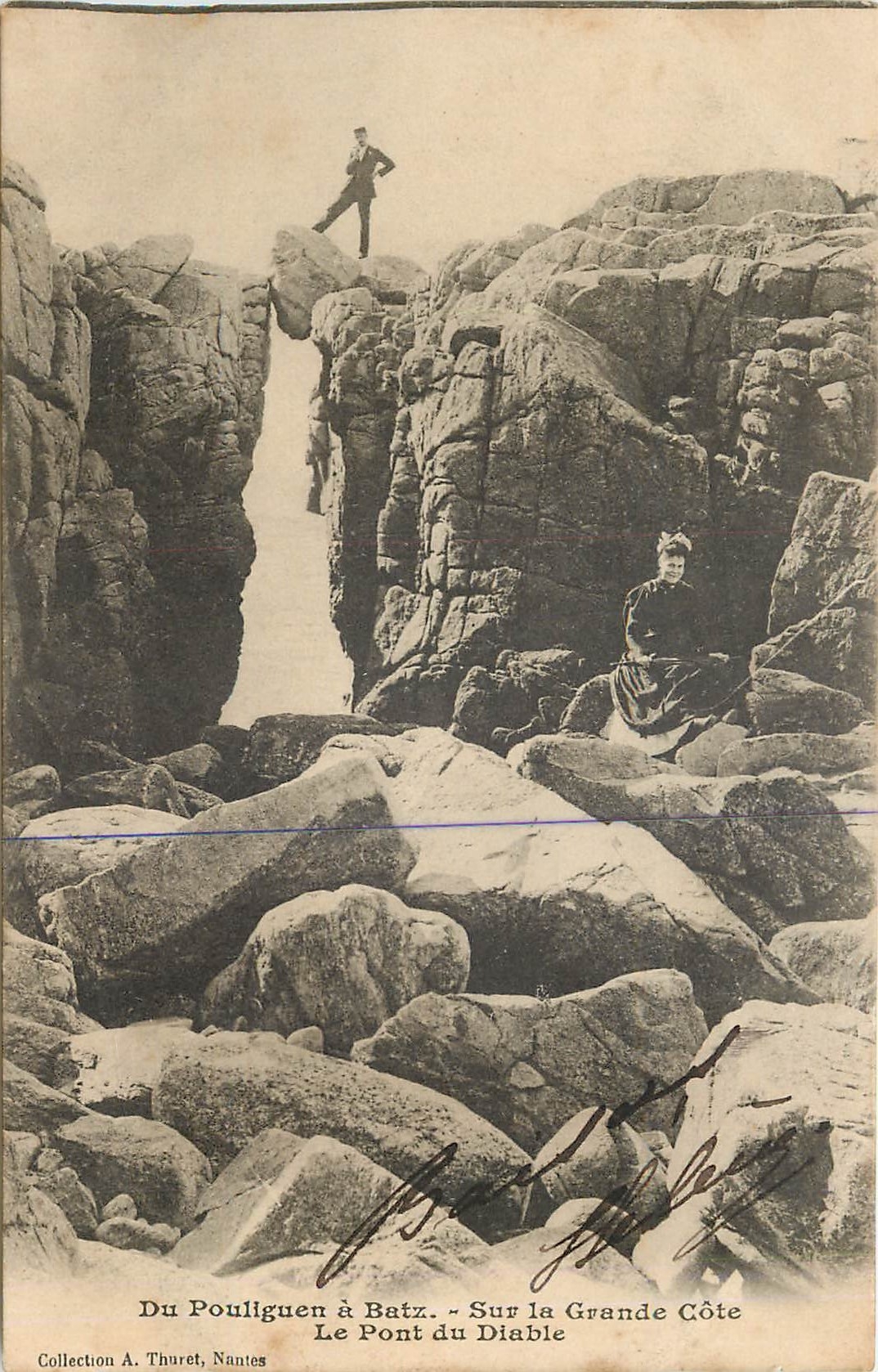 CPA Du Pouliguen a Batz Sur la Grande Cote Le Pont du Diable 