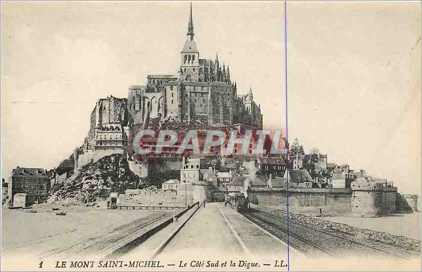 CPA Le Mont Saint Michel Le Cote Sud et la Digue 