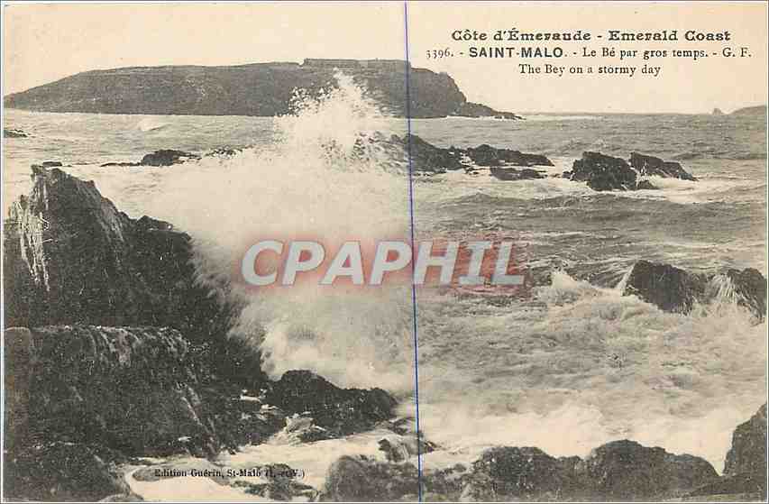 Côte d'Émeraude - Emerald Coast — Le Bé par gros temps — Édition Guérin, Saint-Malo, n°3396