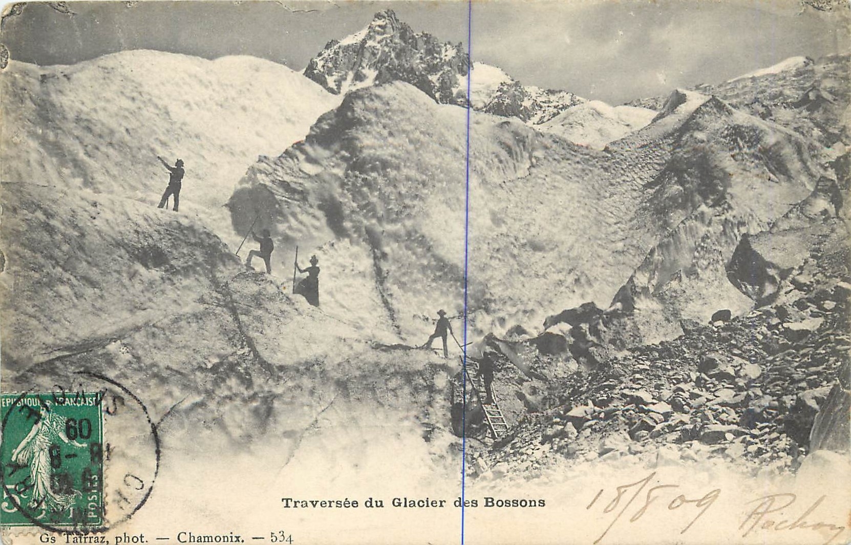 CPA Traversee du Glacier des Bossons Alpinisme
