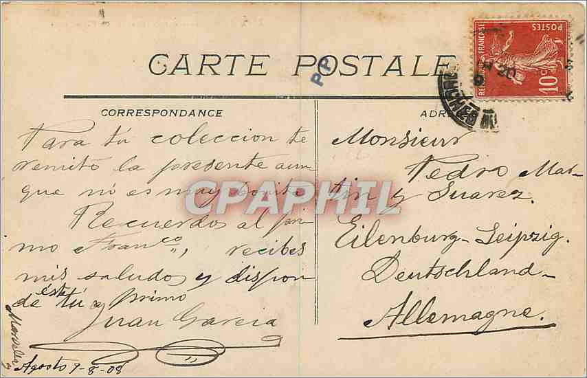 CPA Marseille A travers les Pins  — Rückseite
