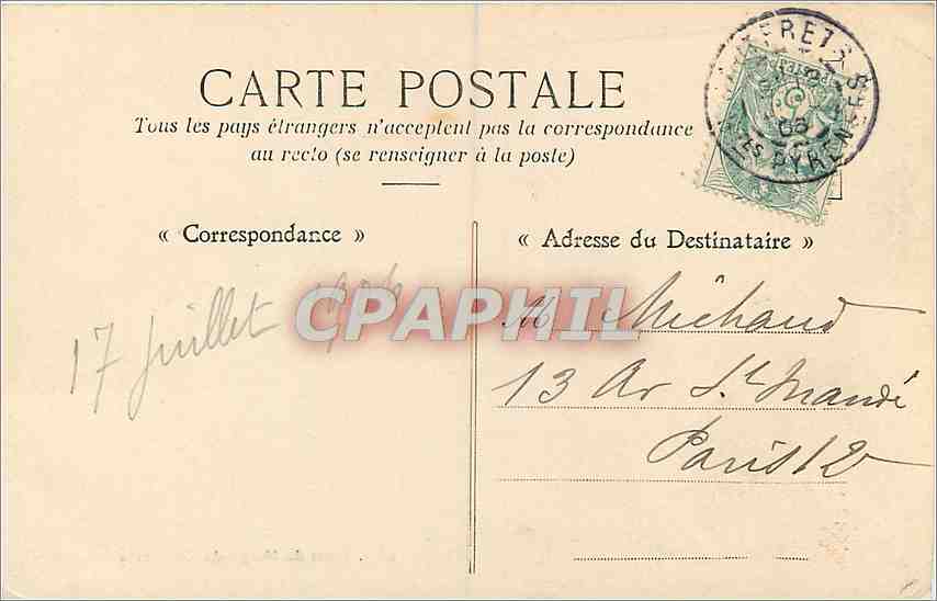 CPA Pont de Neige de Gavarnie  — Verso