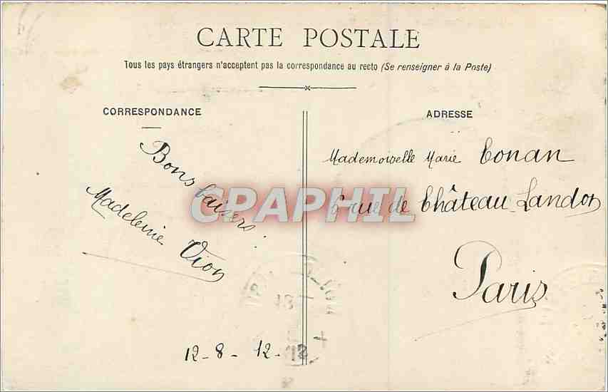 CPA Eu L'Eglise Notre Dame vue de la Place Carnot  — Verso