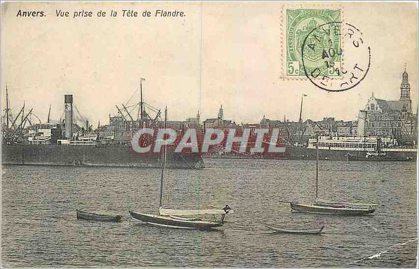 CPA Anvers Vue prise de la Tete de Flandre Bateau