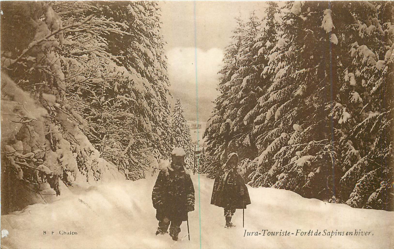CPA Jura Touriste Foret de Sapins en hiver 