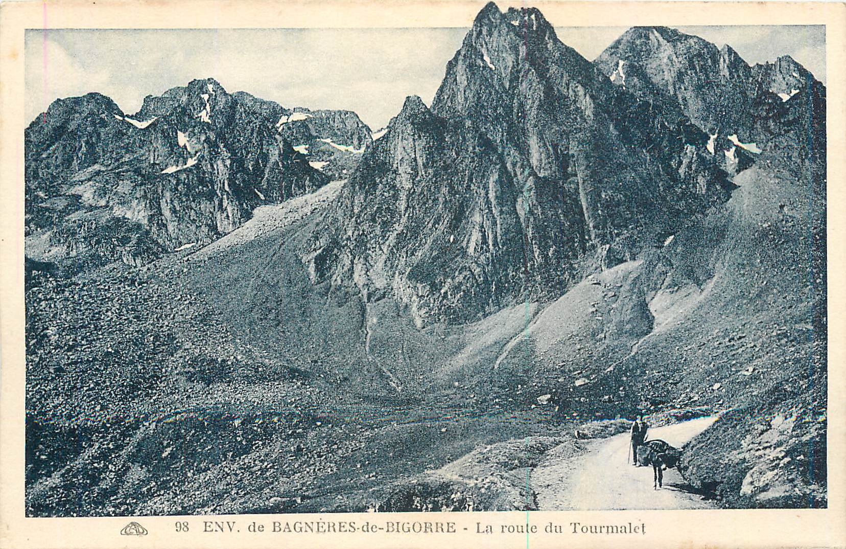Env. de Bagnères-de-Bigorre — La route du Tourmalet — Éditeur : Atelier des Arts Pharmaceutiques, Ribaute