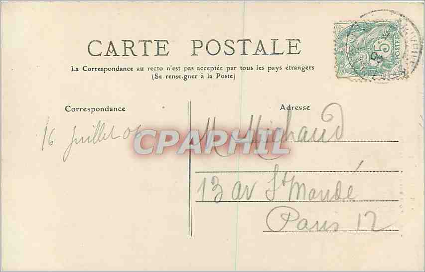 CPA Pont Saint Sauveur  — Verso