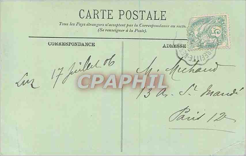CPA Saint Sauveur Le Gouffre et la Colonne de la Duchesse de Berry  — Verso