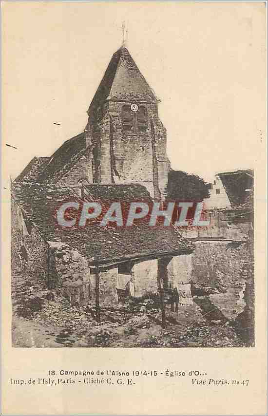 CPA Campagne de l'Aisne Eglise d'O