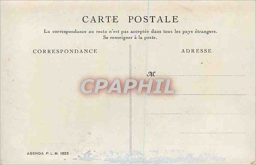 CPA Agenda PLM Cote d'Azur Rochers de la Napoule  — Back